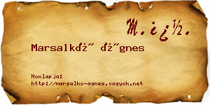 Marsalkó Ágnes névjegykártya