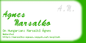 agnes marsalko business card