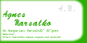 agnes marsalko business card